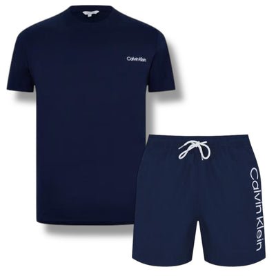 CALVIN KLEIN T-SHIRT & SWIM SHORTS SET NAVY BLUE