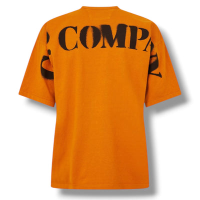 CP COMPANY BACK SHOULDER LOGO T-SHIRT ORANGE