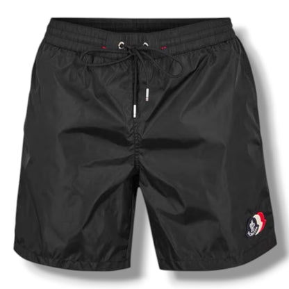 MONCLER TRIPLE LOGO SWIM SHORTS BLACK