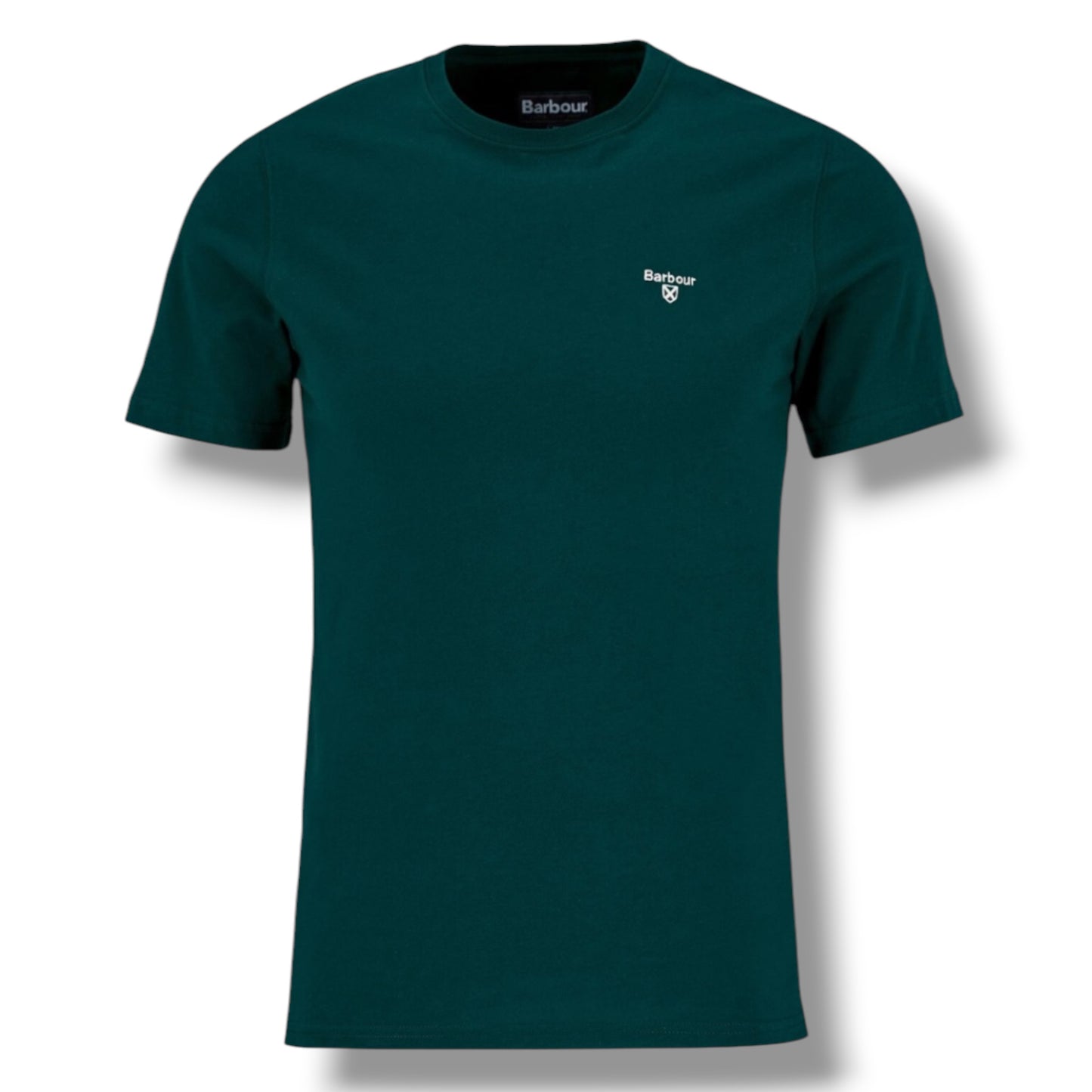 BARBOUR SMALL LOGO T-SHIRT & FLORAL SWIM SHORTS SET BOTTLE GREEN  & NAVY BLUE
