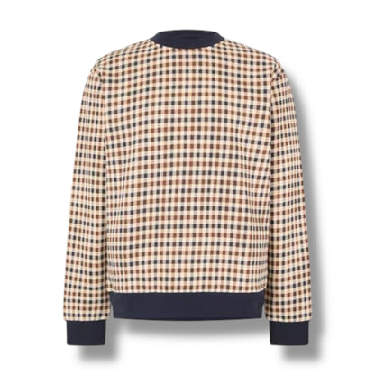 AQUASCUTUM SMALL CHECK SWEATSHIRT BEIGE