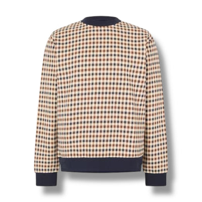 AQUASCUTUM SMALL CHECK SWEATSHIRT BEIGE