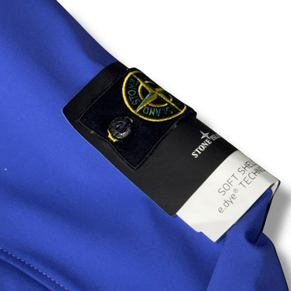 STONE ISLAND HOODED SOFT SHELL JACKET BLUETTE