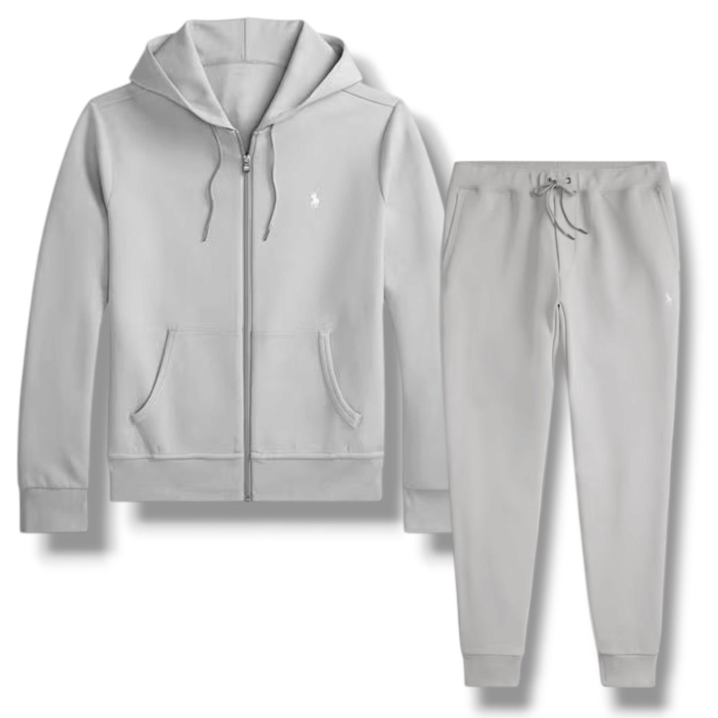 RALPH LAUREN TECH FULL ZIP HOODED TRACKSUIT SOFT GREY