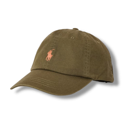 RALPH LAUREN POLO EMBROIDERED LOGO BASEBALL CAP OLIVE GREEN