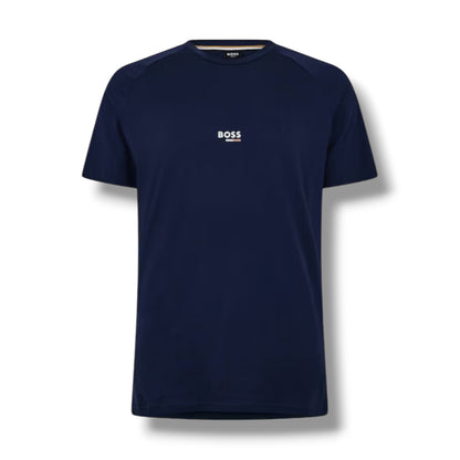 HUGO BOSS ICONIC T-SHIRT & SWIM SHORTS SET NAVY & BROWN