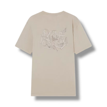 EMPORIO ARMANI BACK LOGO T-SHIRT & SWIM SHORTS SET BEIGE