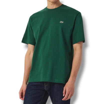 LACOSTE SMALL LOGO T-SHIRT & JERSEY SHORTS SET GREEN & NAVY BLUE