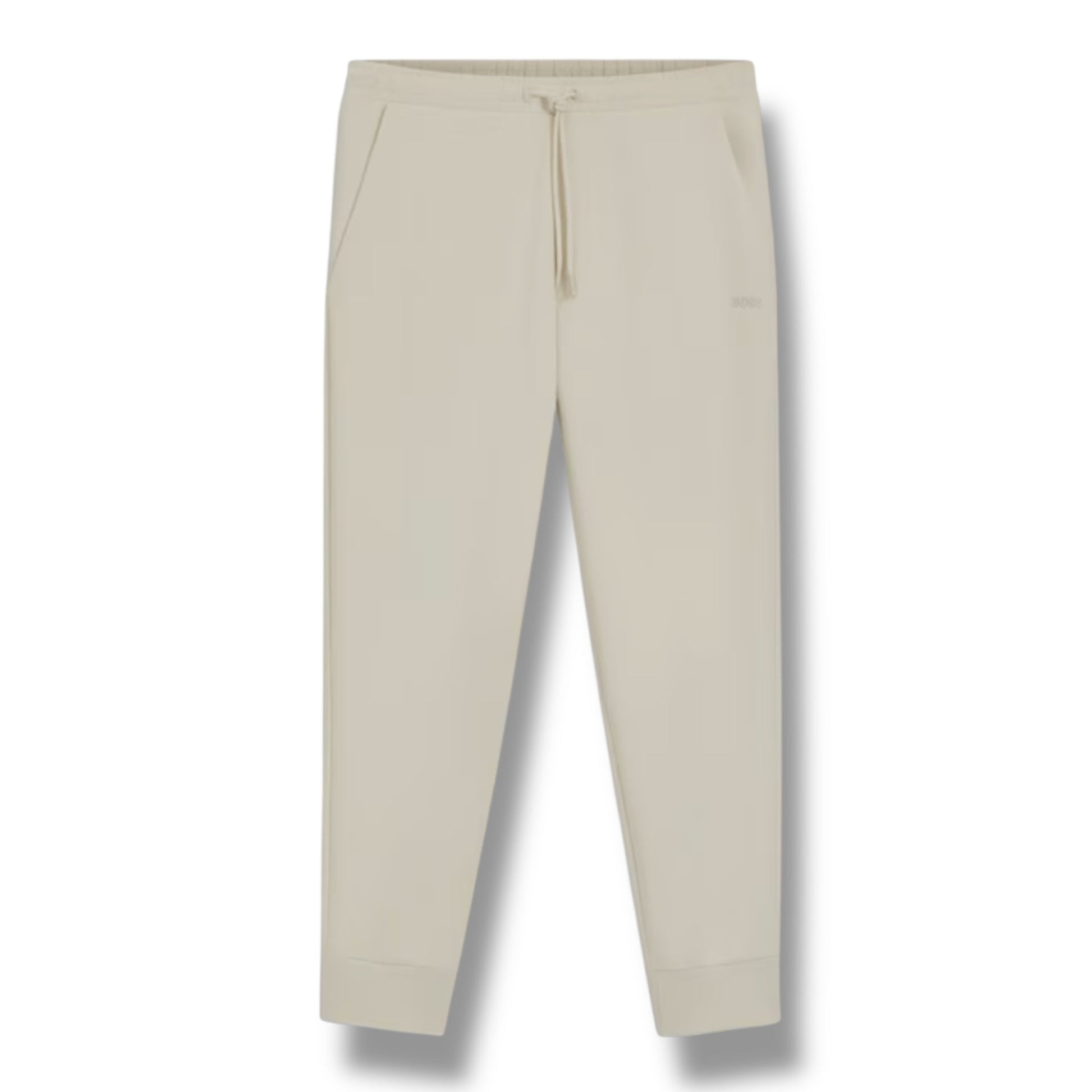 HUGO BOSS CURVED LOGO FULL ZIP HOODED TRACKSUIT BEIGE