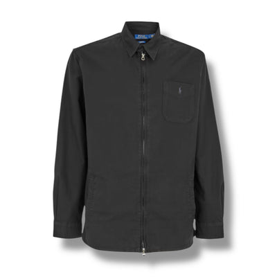 RALPH LAUREN ZIP UP OVERSHIRT BLACK