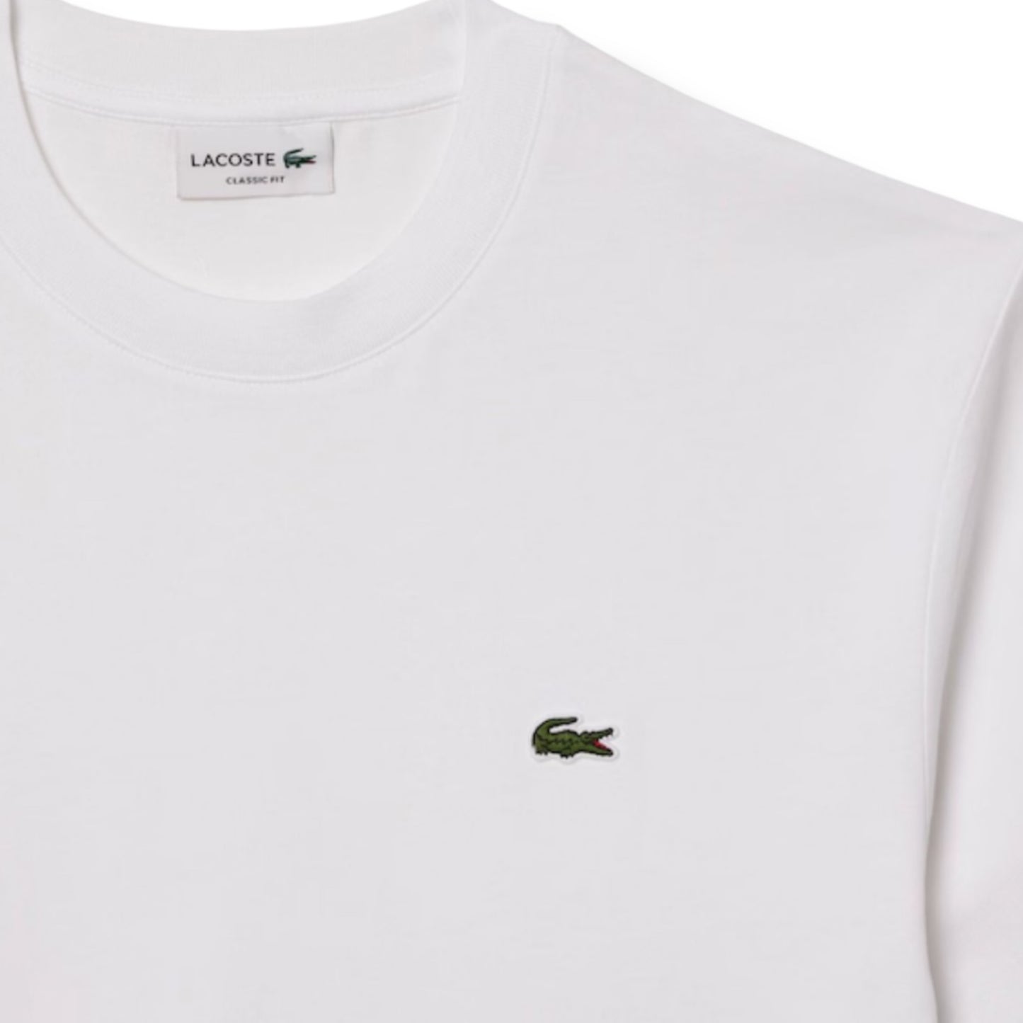 LACOSTE SMALL LOGO T-SHIRT & SWIM SHORTS SET WHITE & ORANGE