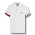 TOMMY HILFIGER FLAG TRIM POLO SHIRT WHITE