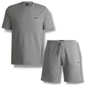 HUGO BOSS WAFFLE JERSEY T-SHIRT & SHORTS SET GREY