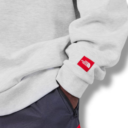 THE NORTH FACE TNF RED BOX OTTH HOODED FULL TRACKSUIT LIGHT GREY