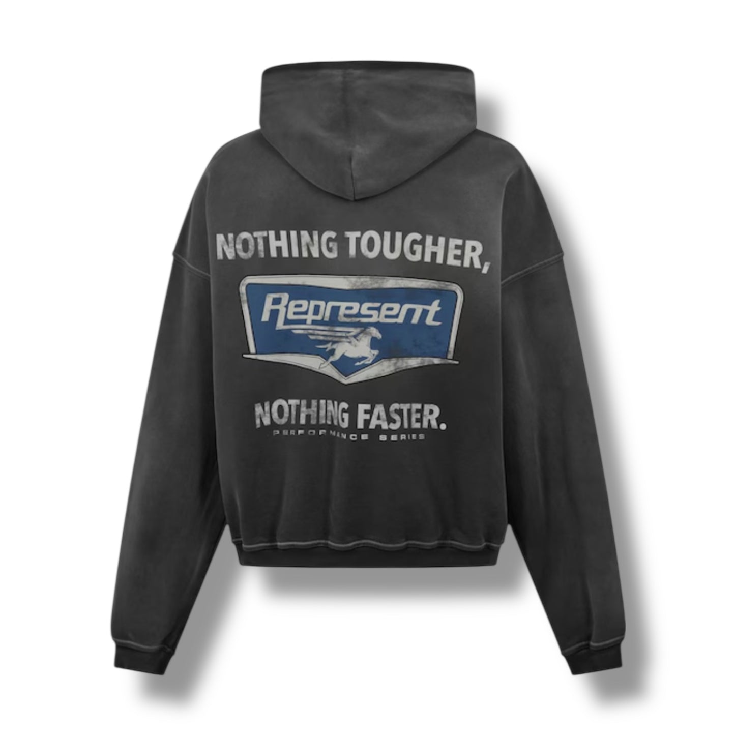 REPRESENT NOTHING FASTER OTTH HOODIE WASHED BLACK
