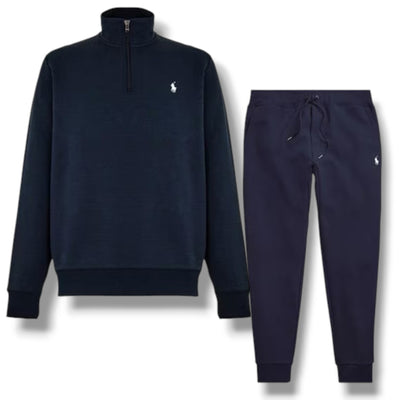 RALPH LAUREN TECH 1/4 ZIP SWEATSHIRT FULL TRACKSUIT NAVY BLUE