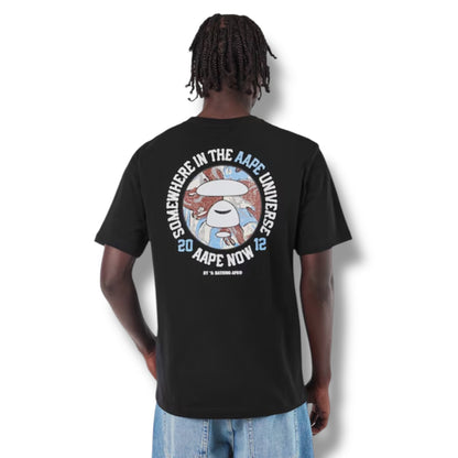 A BATHING APE AAPE OVERSIZED BACK LOGO T-SHIRT BLACK