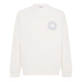 STONE ISLAND CREW NECK COMPASS BACK LOGO SWEATSHIRT IVORY BEIGE