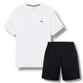 LACOSTE TECH GYM SET T-SHIRT & SHORTS WHITE & BLACK