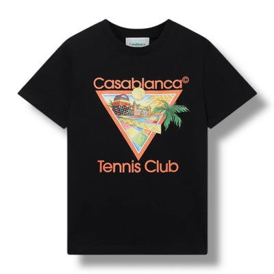 CASABLANCA TENNIS CLUB T-SHIRT BLACK