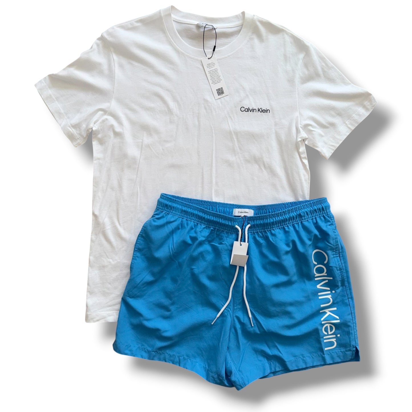 CALVIN KLEIN T-SHIRT & SWIM SHORTS SET WHITE *SALE*