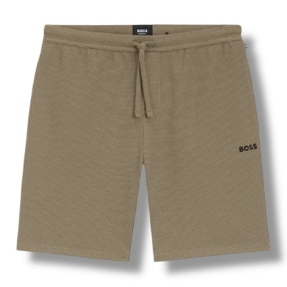 HUGO BOSS WAFFLE JERSEY T-SHIRT & SHORTS SET BROWN