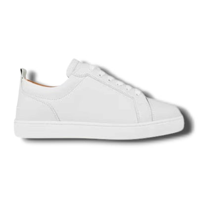 CHRISTIAN LOUBOUTIN MENS LOUIS JUNIOR LEATHER TRAINERS WHITE