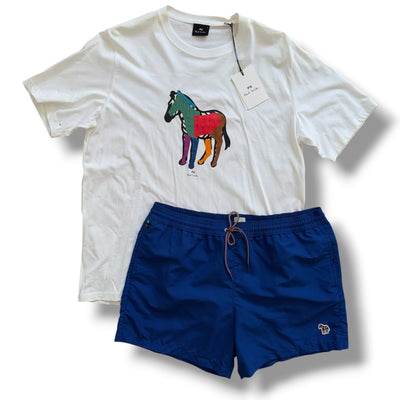 PAUL SMITH T-SHIRT & SWIM SHORTS SET WHITE *SALE*