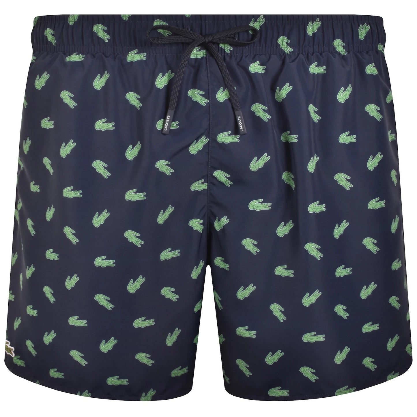 LACOSTE SMALL LOGO T-SHIRT & ALL OVER LOGO SWIM SHORTS SET LIGHT BLUE & NAVY BLUE
