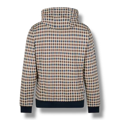 AQUASCUTUM SMALL CHECK OTTH HOODIE BEIGE