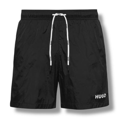 HUGO DOG LOGO T-SHIRT & SMALL LOGO SWIM SHORTS SET BLACK