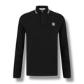 STONE ISLAND LONG SLEEVE PATCH LOGO POLO SHIRT BLACK