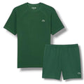 LACOSTE TECH GYM SET T-SHIRT & SHORTS GREEN