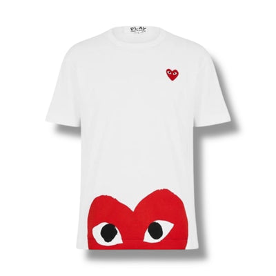 COMME DES GARÇONS PLAY LARGE PEEP T-SHIRT WHITE