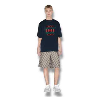 GUCCI BOX LOGO T-SHIRT NAVY BLUE