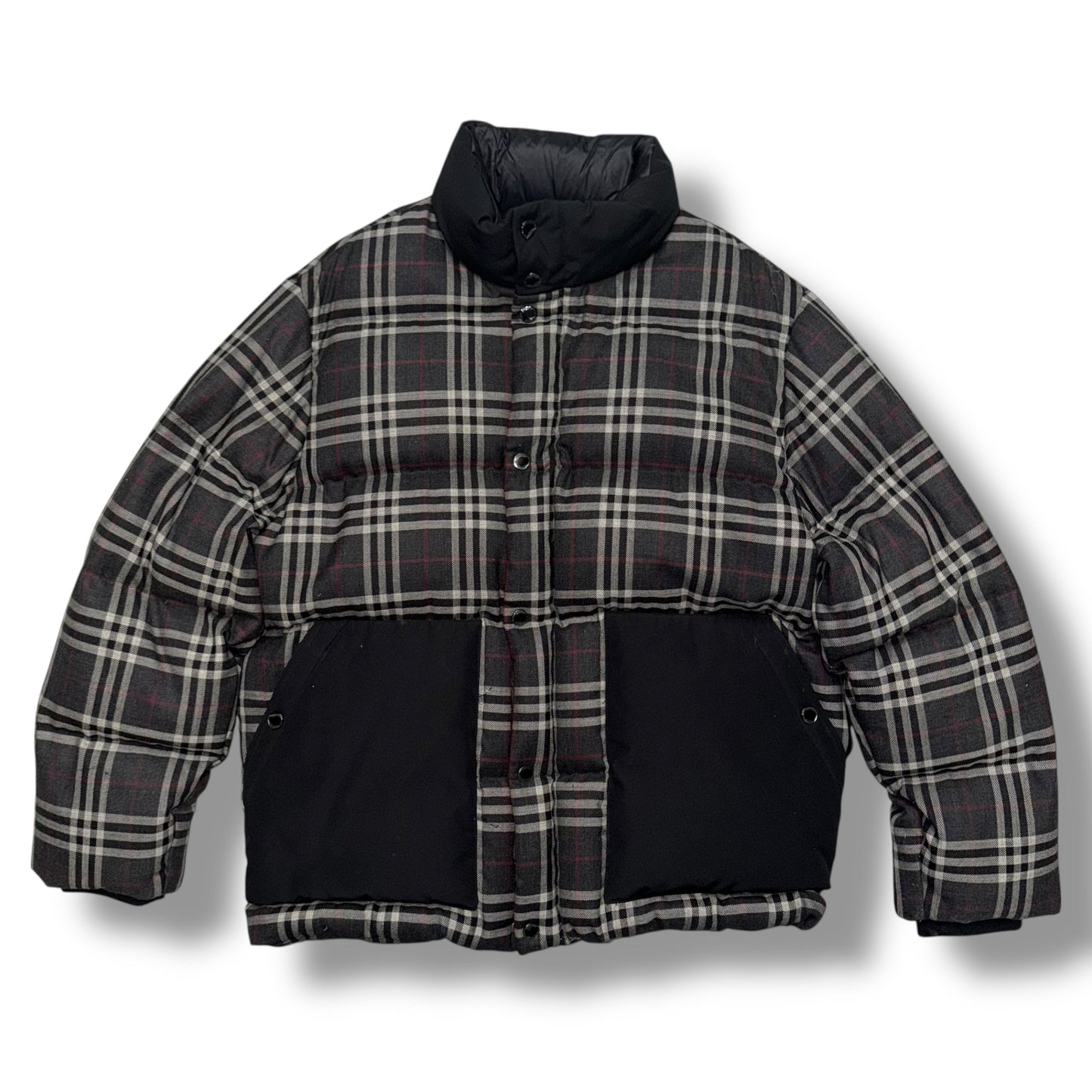 BURBERRY NOVA CHECK PUFFER JACKET NAVY BLUE