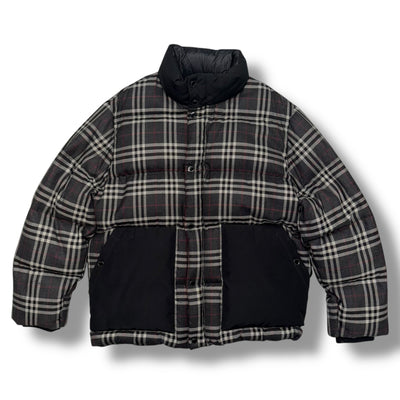 BURBERRY NOVA CHECK PUFFER JACKET NAVY BLUE