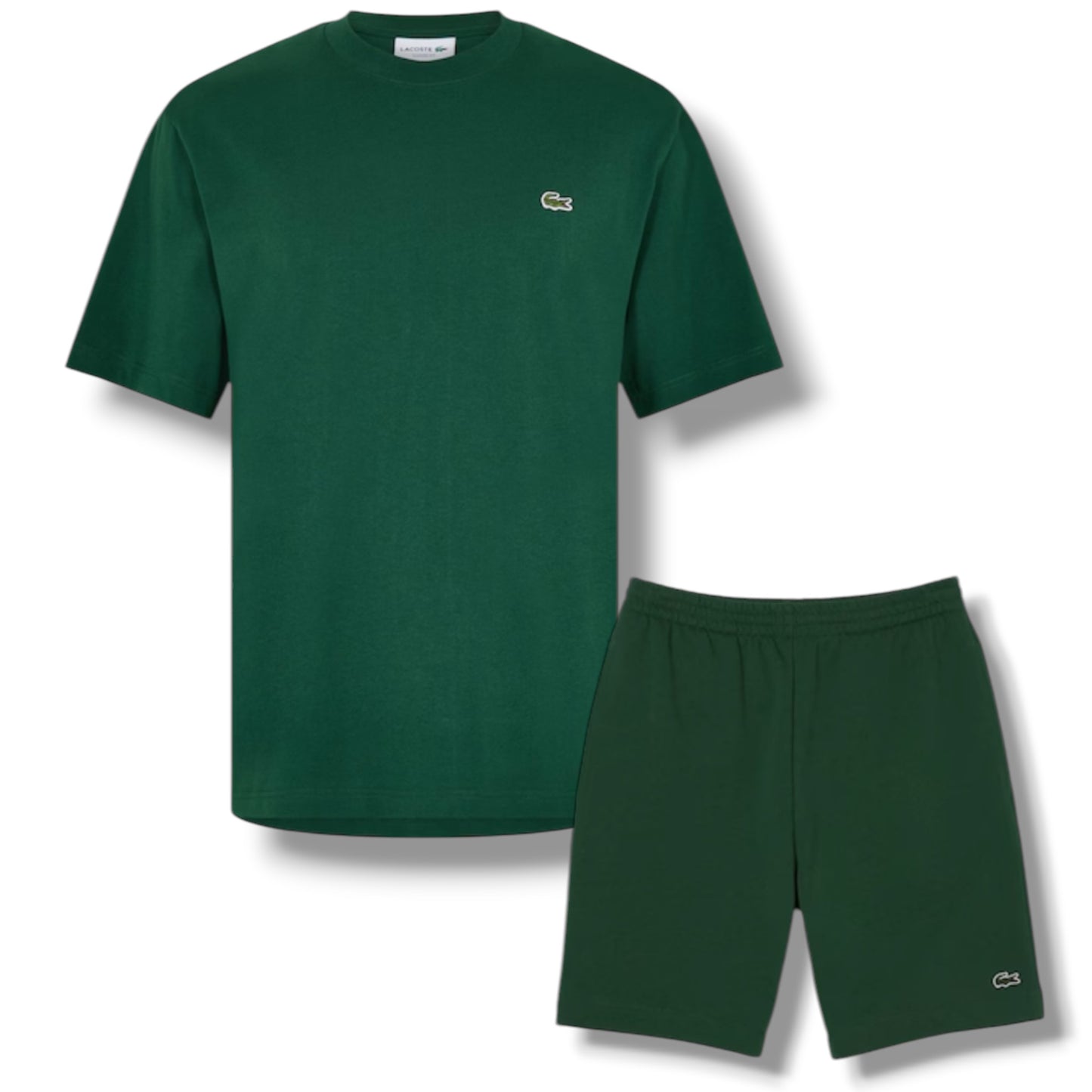 LACOSTE SMALL LOGO T-SHIRT & JERSEY SHORTS SET GREEN & GREEN