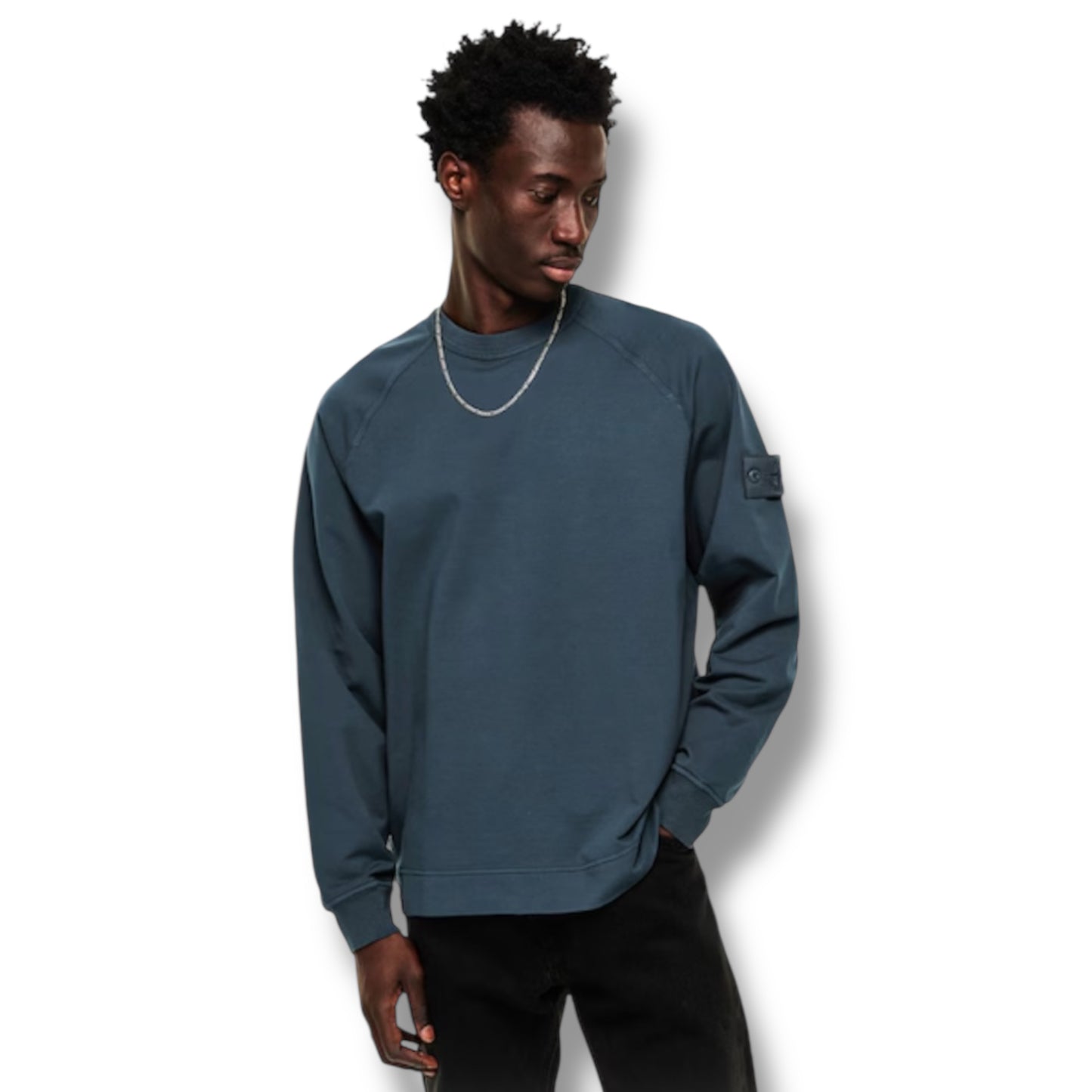 STONE ISLAND GHOST SWEATSHIRT SLATE BLUE