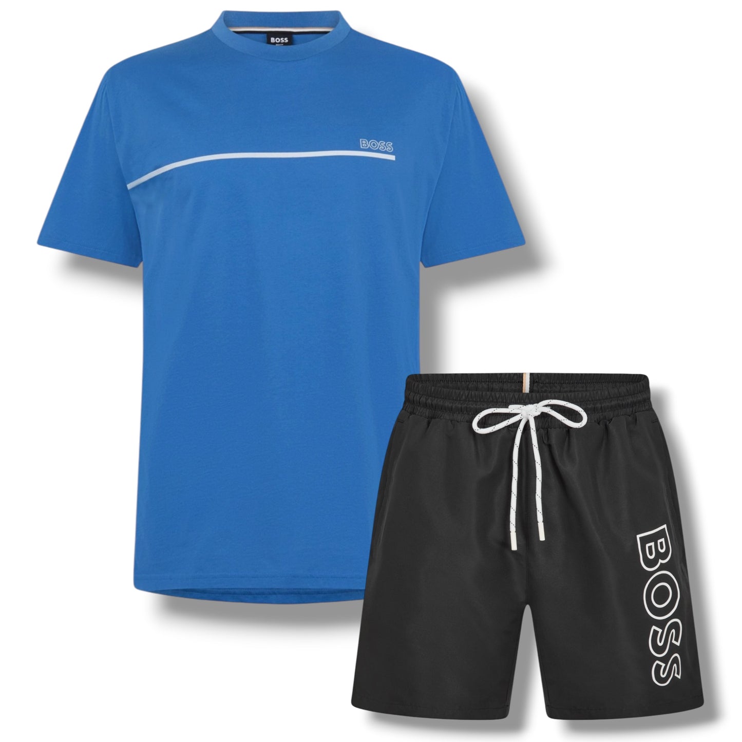 HUGO BOSS STORM T-SHIRT & SWIM SET ROYAL BLUE & BLACK