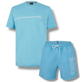 HUGO BOSS STORM T-SHIRT & SWIM SHORTS SET AQUA BLUE