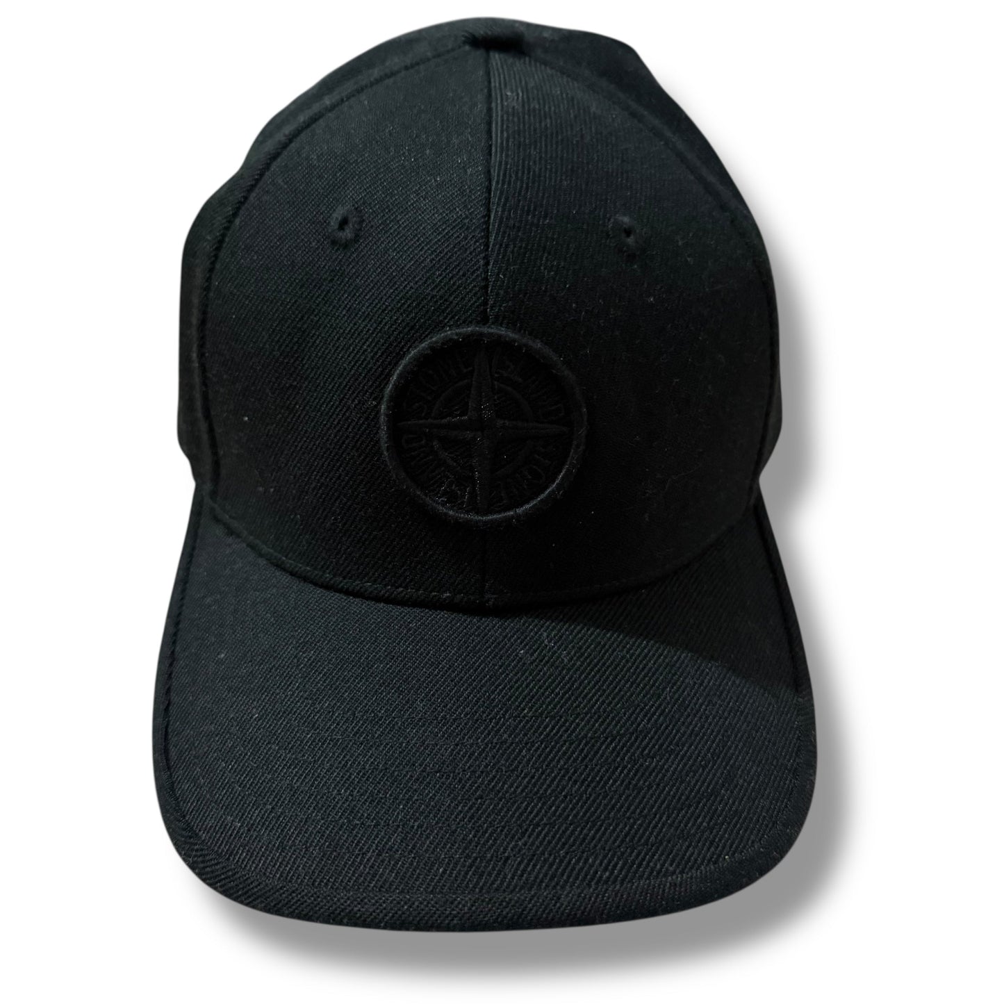 STONE ISLAND JUNIOR COMPASS LOGO BASEBALL CAP BLACK KIDS