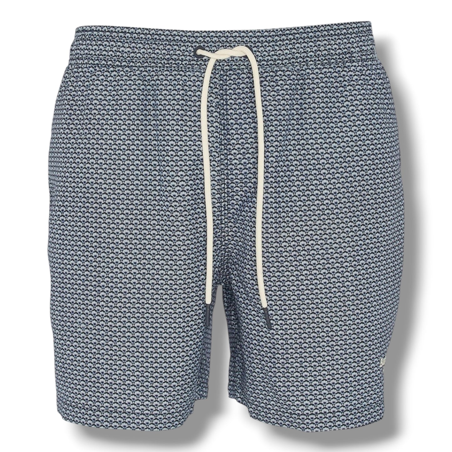 BARBOUR SMALL LOGO T-SHIRT & SHELL SWIM SHORTS WHITE & NAVY BLUE