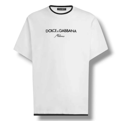 D&G DOLCE & GABBANA TRIM T-SHIRT WHITE