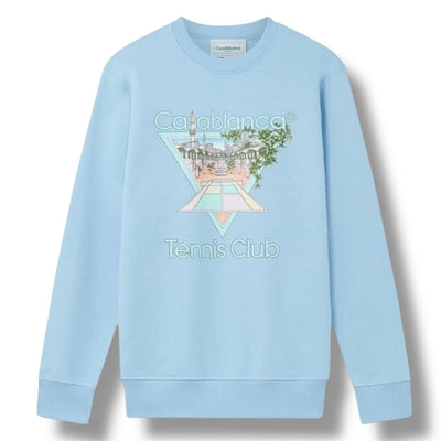 CASABLANCA TENNIS CLUB SWEATSHIRT LIGHT BLUE