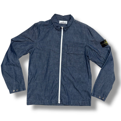 STONE ISLAND DENIM OVERSHIRT BLUE