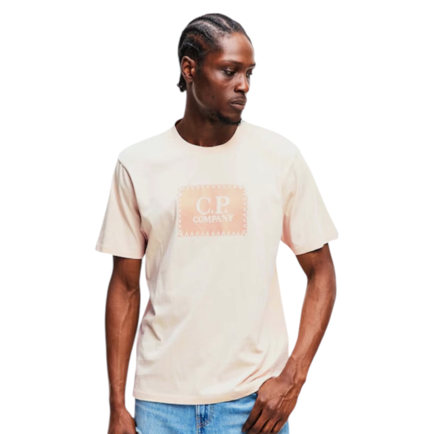 CP COMPANY STAMP LOGO T-SHIRT BEIGE