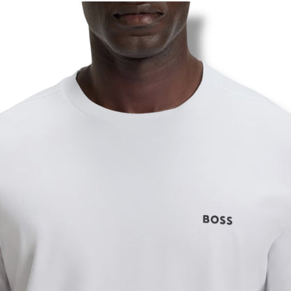 HUGO BOSS SMALL LOGO T-SHIRT & VERTI SWIM SHORTS SET WHITE & GREY