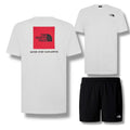 THE NORTH FACE TNF T-SHIRT & SHORTS SET WHITE - RED & BLACK