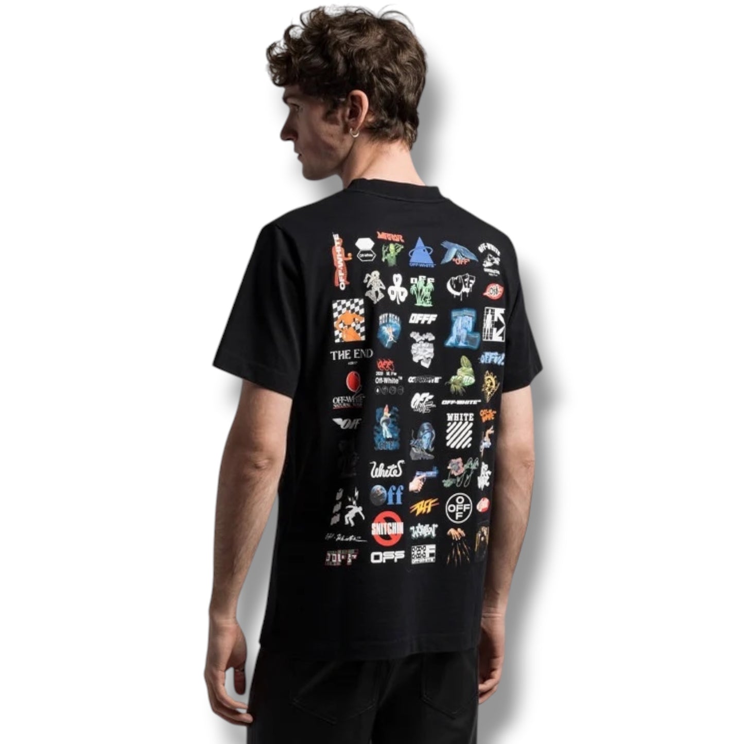 OFF WHITE LOGIC MULTI LOGO T-SHIRT BLACK